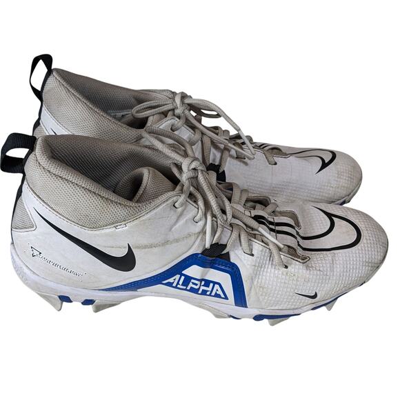 Nike Alpha Shoes Fastflex Cleats Mens 12 White Blue CV0582-101 Turf Football main image 8